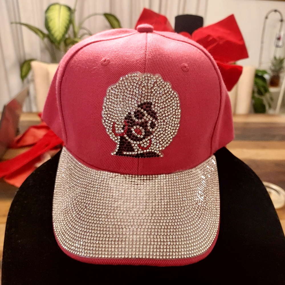 Pink and Silver Rhinestone Cap - Picture 2 of 4